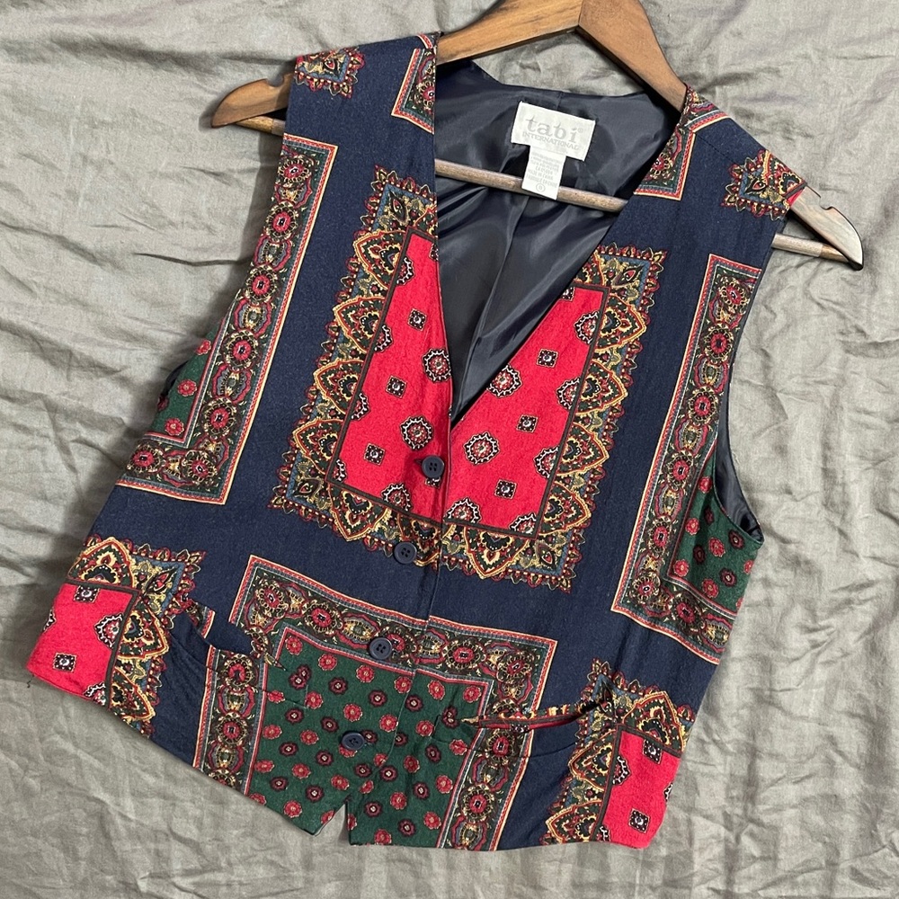Vintage Paisley Print Vest